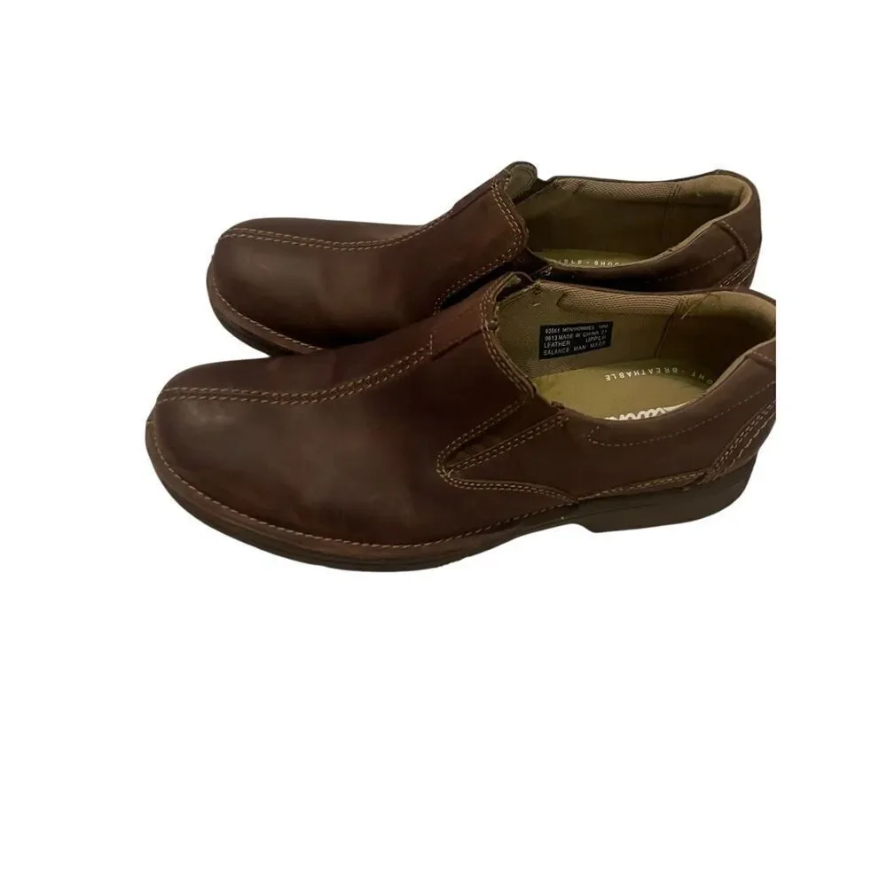 Clarks Mens Chocolate Brown Senner Falls Slip On Loafers Casual Shoes Size 10